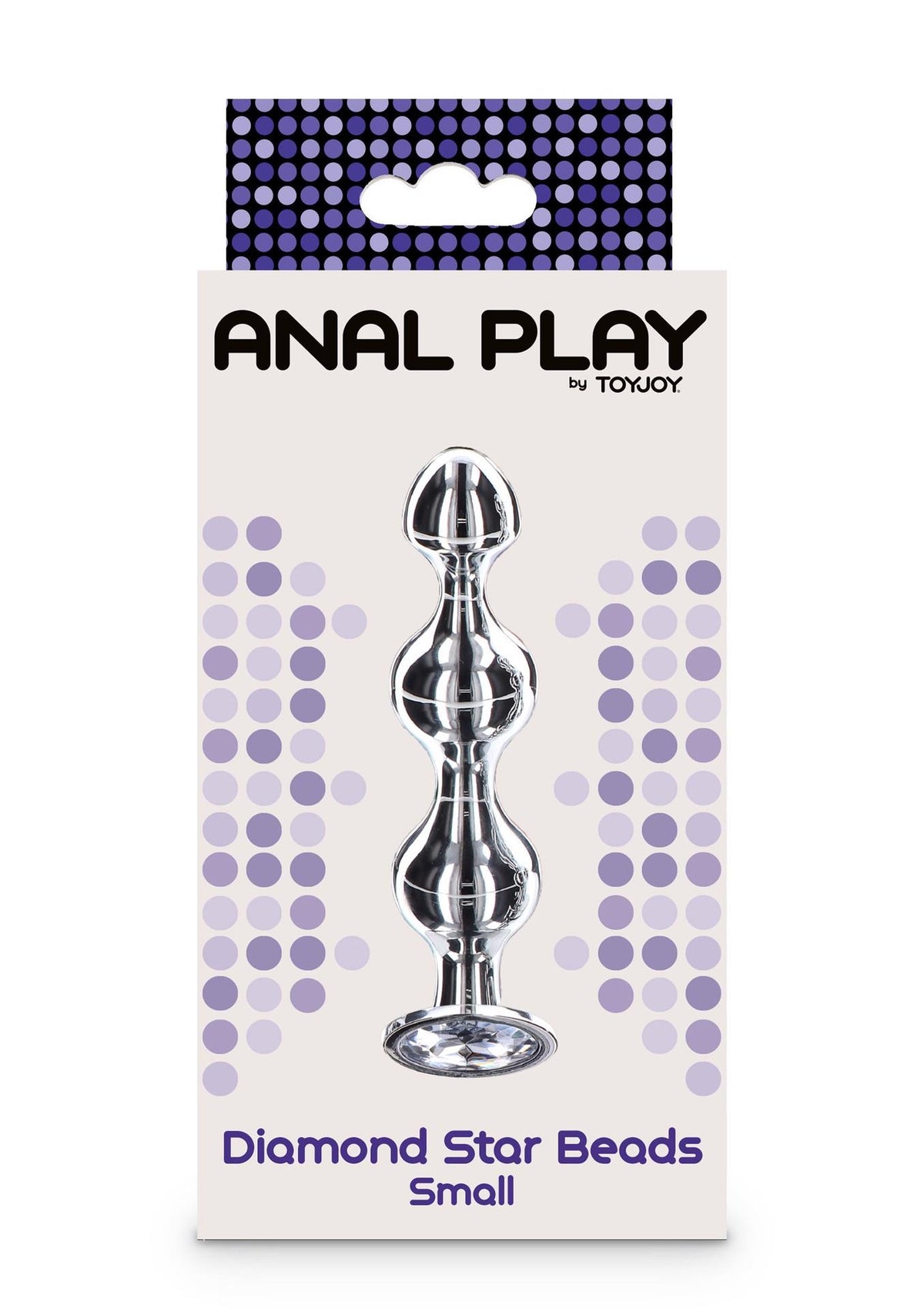 3-Korek analny Diamond Star Beads ToyJoy srebrny 10.5 cm-3