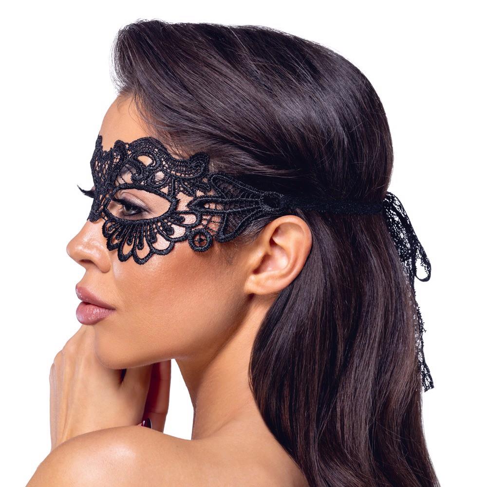 3-Opaska na oczy haftowana Cottelli ACCESSOIRES czarna-3