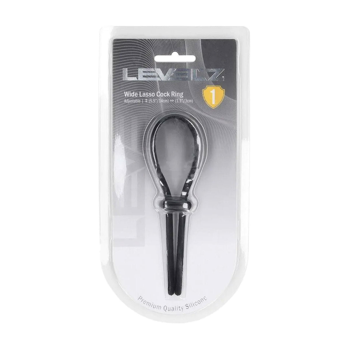 3-Pierścień erekcyjny Levelz regulowany silikonowy lasso czarny 14 cm-3