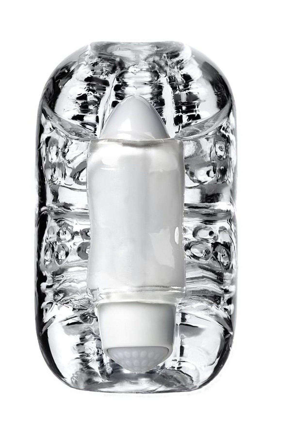 3-Wibrujący masturbator Lingam Khani transparentny 9 cm-3