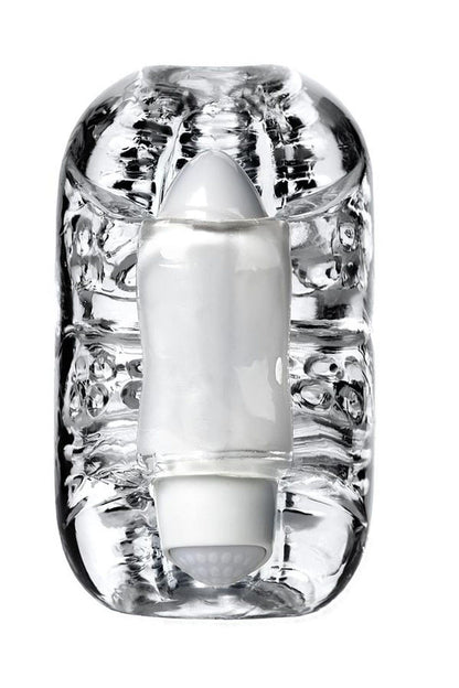 3-Wibrujący masturbator Lingam Khani transparentny 9 cm-3