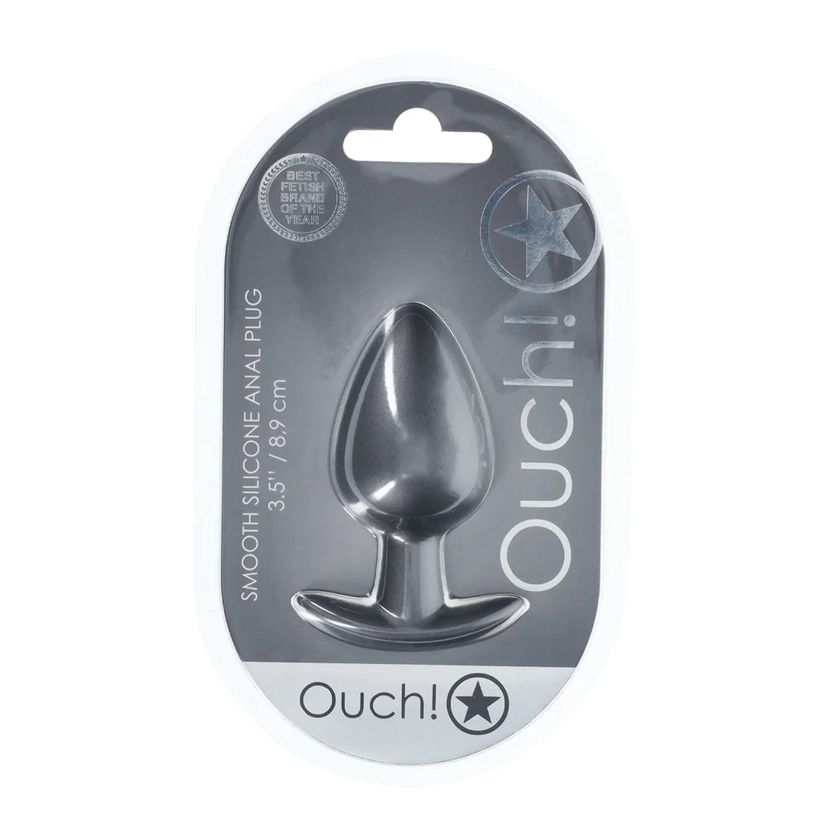 2-Smooth Silicone Anal Plug - Large - 3.5" / 8,9 cm - Gunmetal-2