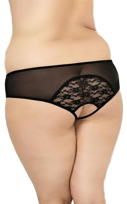 2-Stringi siateczkowe koronkowe SoftLine 2466 czarne 2XL-2