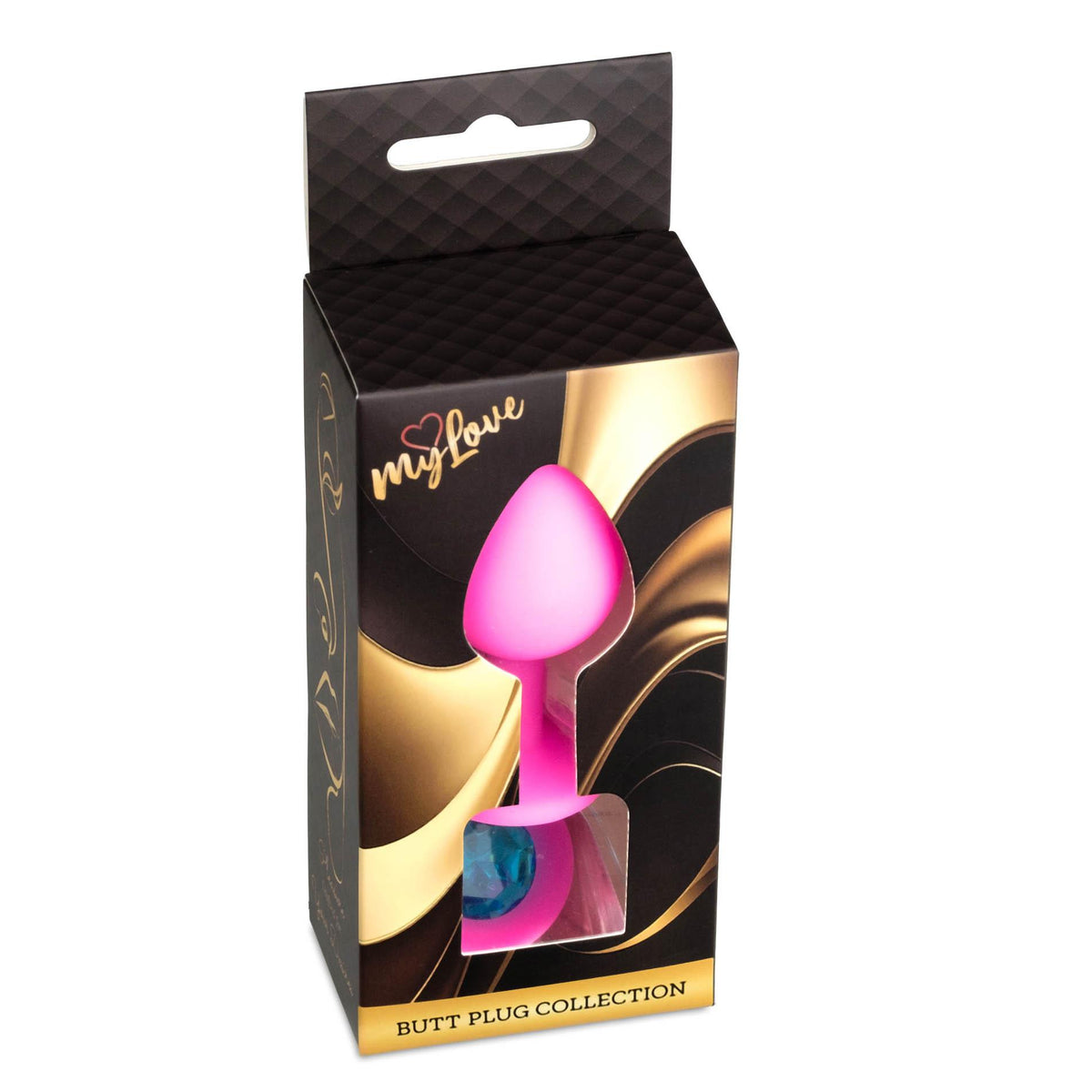 1-Korek analny silikonowy różowy z diamencikiem MyLove Toys 8 cm-1