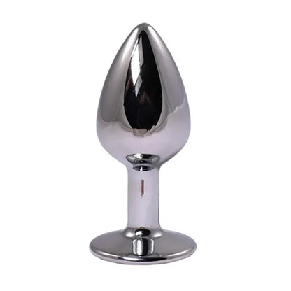 1-Duży srebrny korek analny z czerwonym diamentem Fantasy 9 cm-1