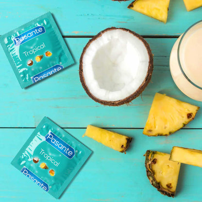 2-Prezerwatywy Pasante Tropical mango ananas kokos 144 szt-2