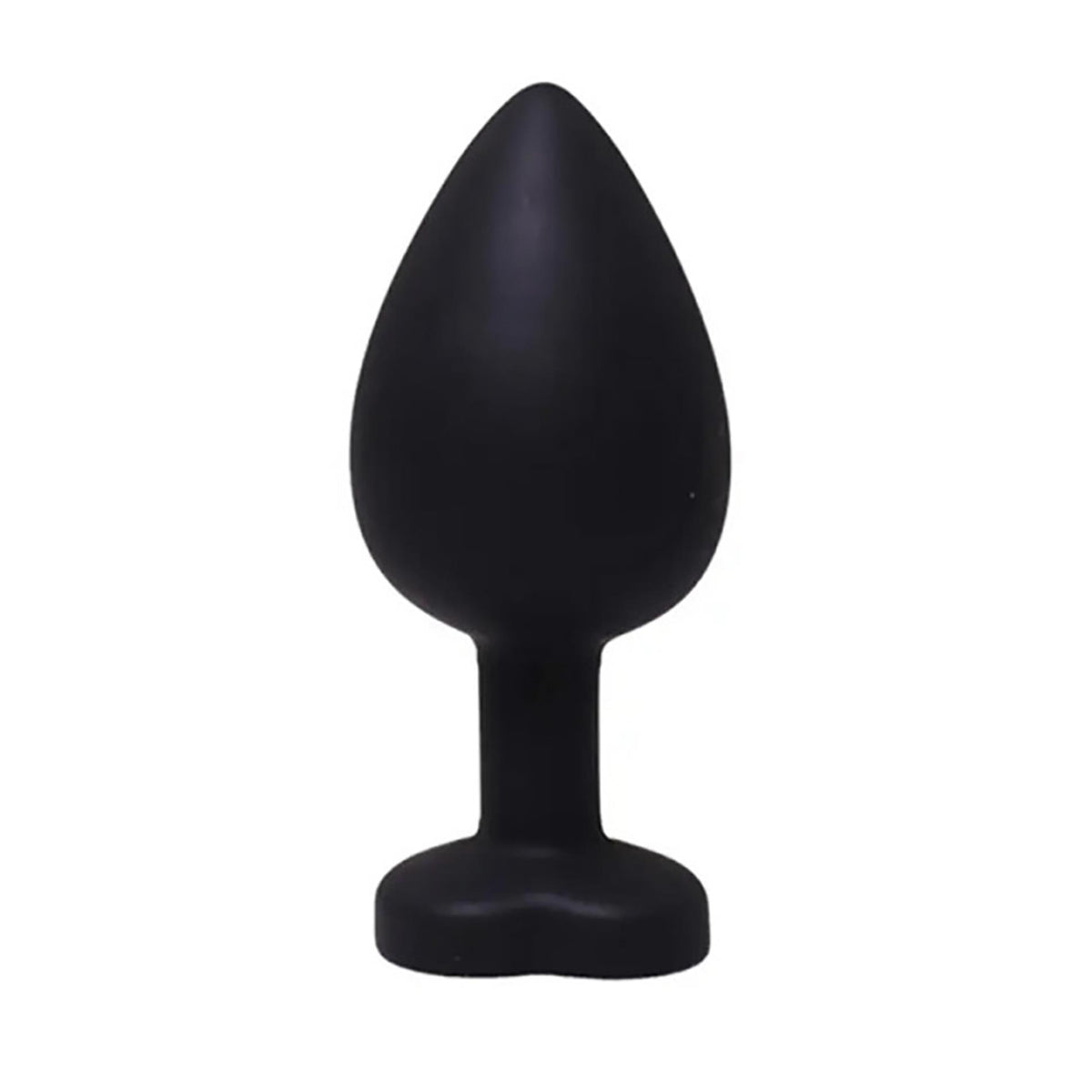 2-Korek analny silikonowy serduszko Fantasy Large czarny z kryształem 9 cm-2