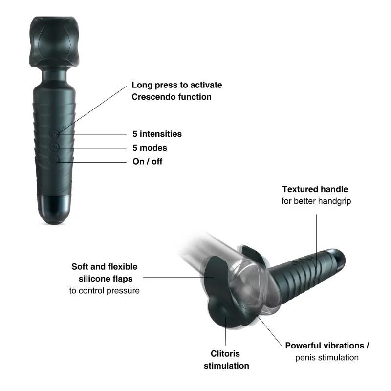 2-Masturbator wibrujący Man.wand EVO szary 20 cm USB-2
