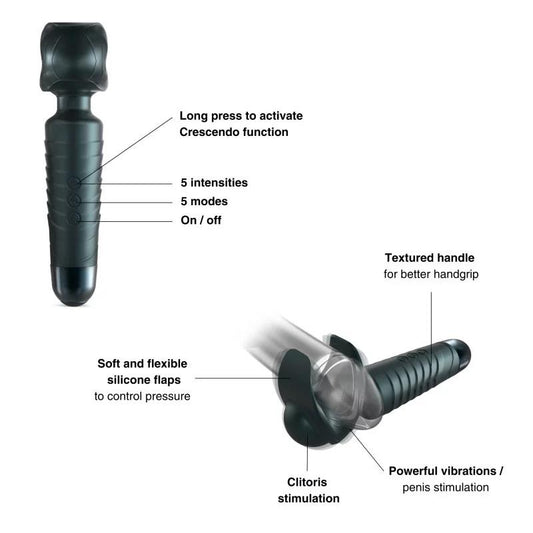 2-Masturbator wibrujący Man.wand EVO szary 20 cm USB-2