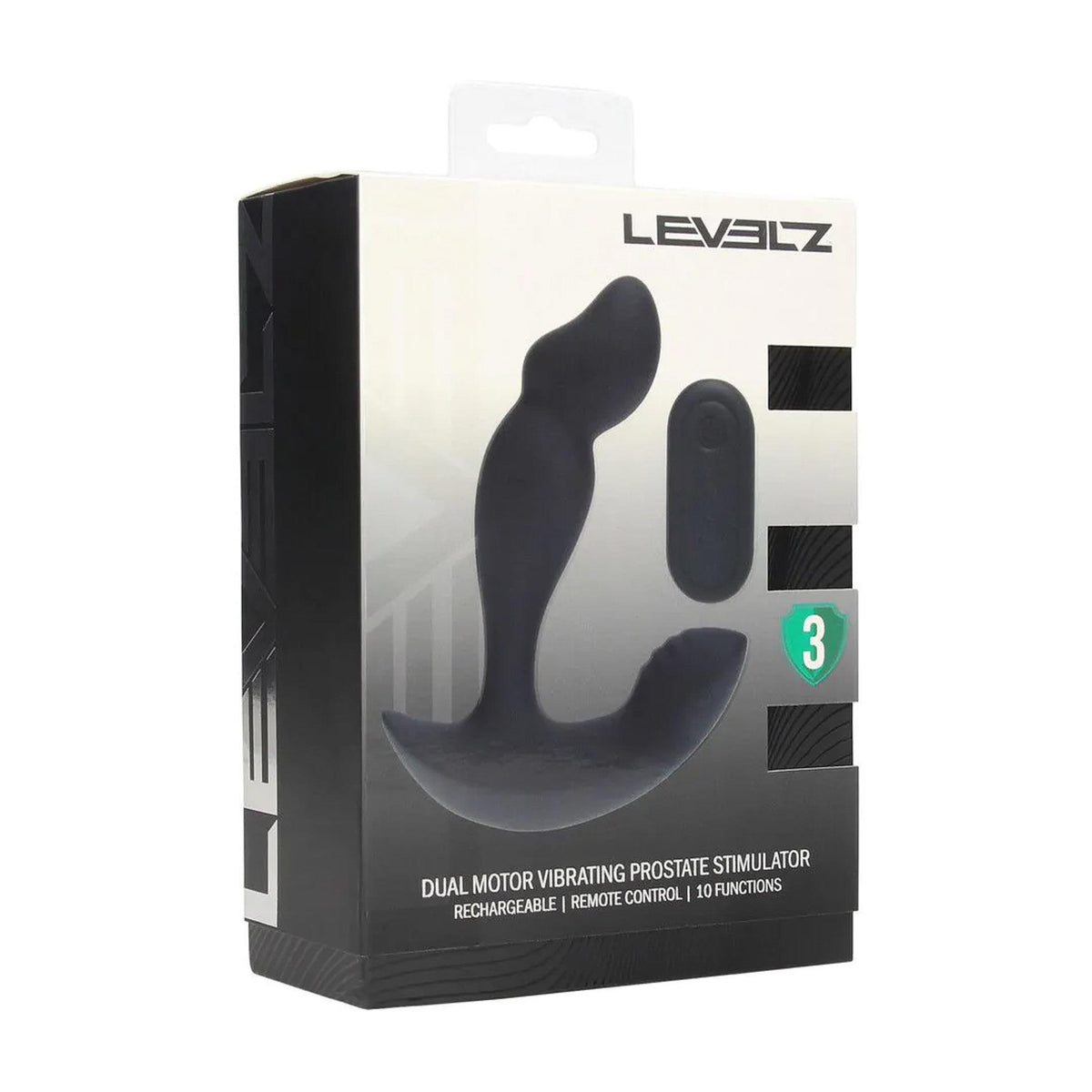 4-Stymulator prostaty Levelz silikonowy z pilotem czarny USB-4
