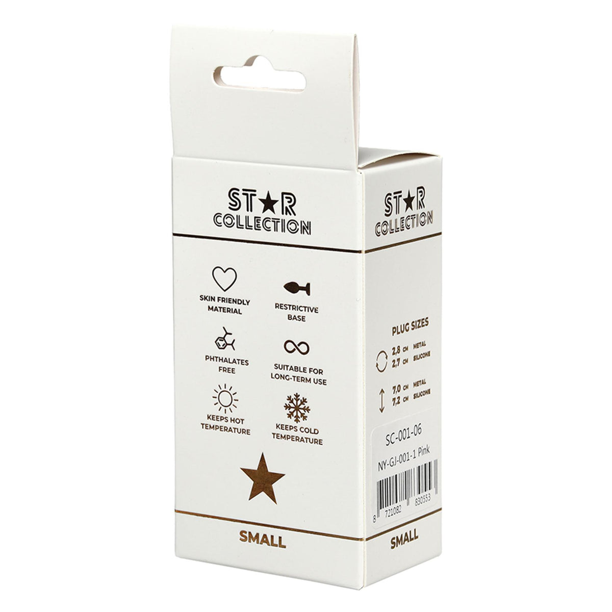 2-Korek analny silikonowy Star Collection S różowy z kryształem-2