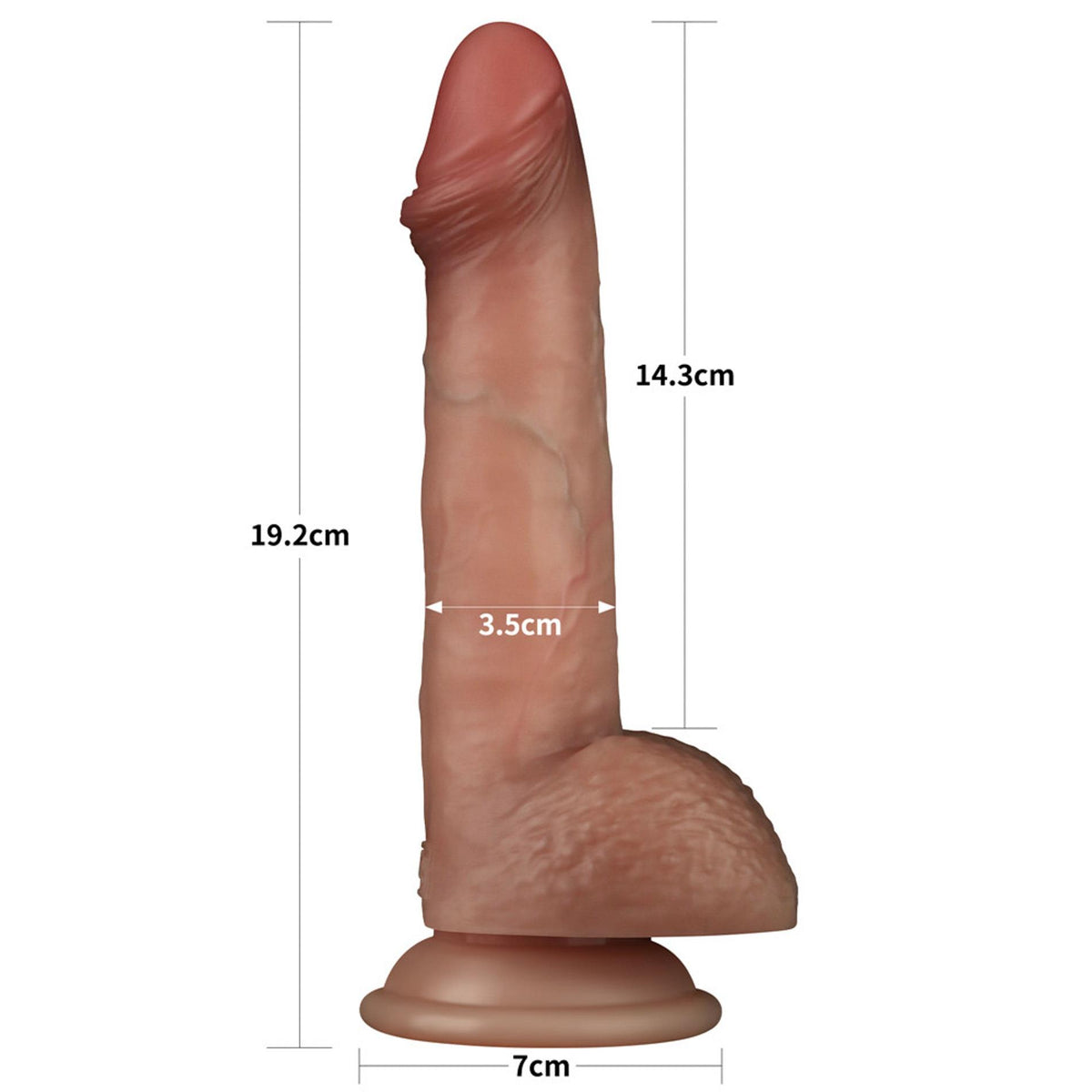 1-7.5'' Sliding Skin Pro Dual Layer Silicone Dong-1