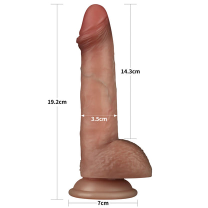 1-7.5'' Sliding Skin Pro Dual Layer Silicone Dong-1