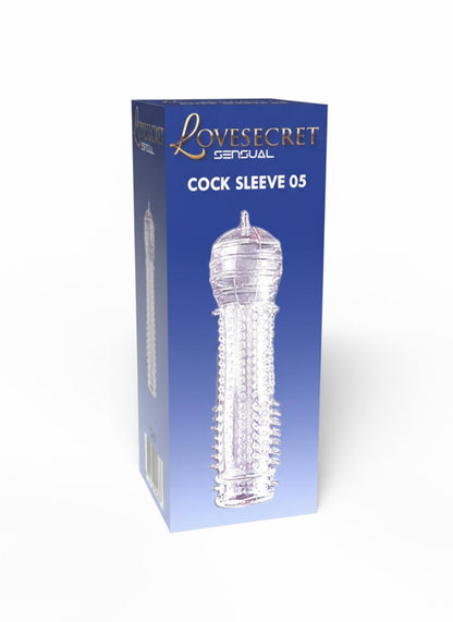 3-Transparentny rękaw na penisa z wypustkami Lovesecret 12,5 cm-3