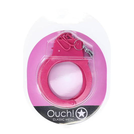2-Kajdanki metalowe Ouch! różowe 24 cm-2