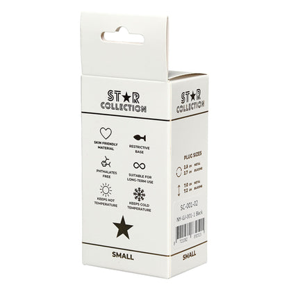 2-Korek analny silikonowy Star Collection S czarny z różowym kryształem 7cm-2