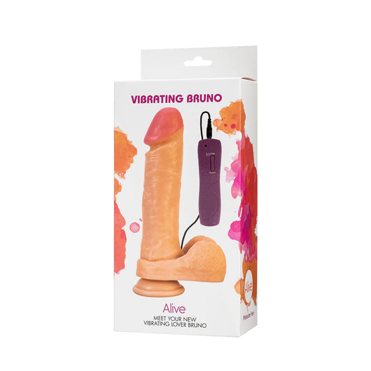 1-Realistyczne wibrujące dildo z przyssawką Alive Bruno Motor cieliste 22 cm-1