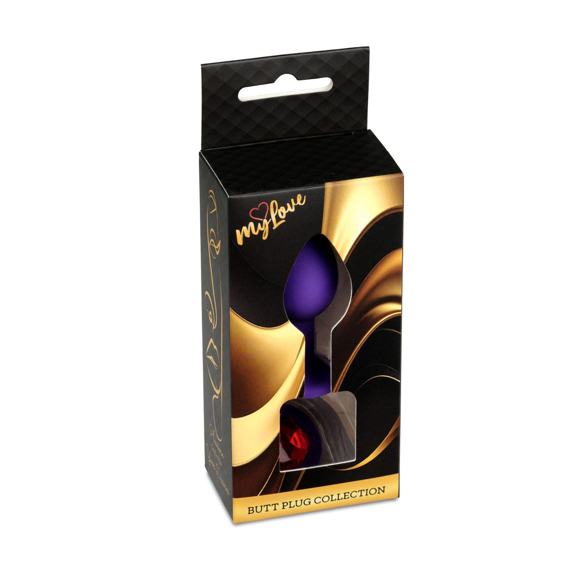 3-Biżuteria analna silikonowa MyLove Toys fioletowa z diamencikiem mała 7 cm-3