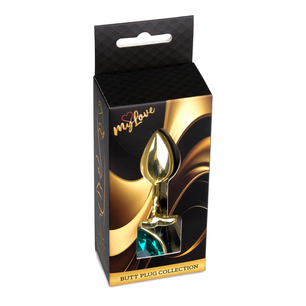 2-MyLove Toys - Jewellery Gold  Heart PLUG- Green-2