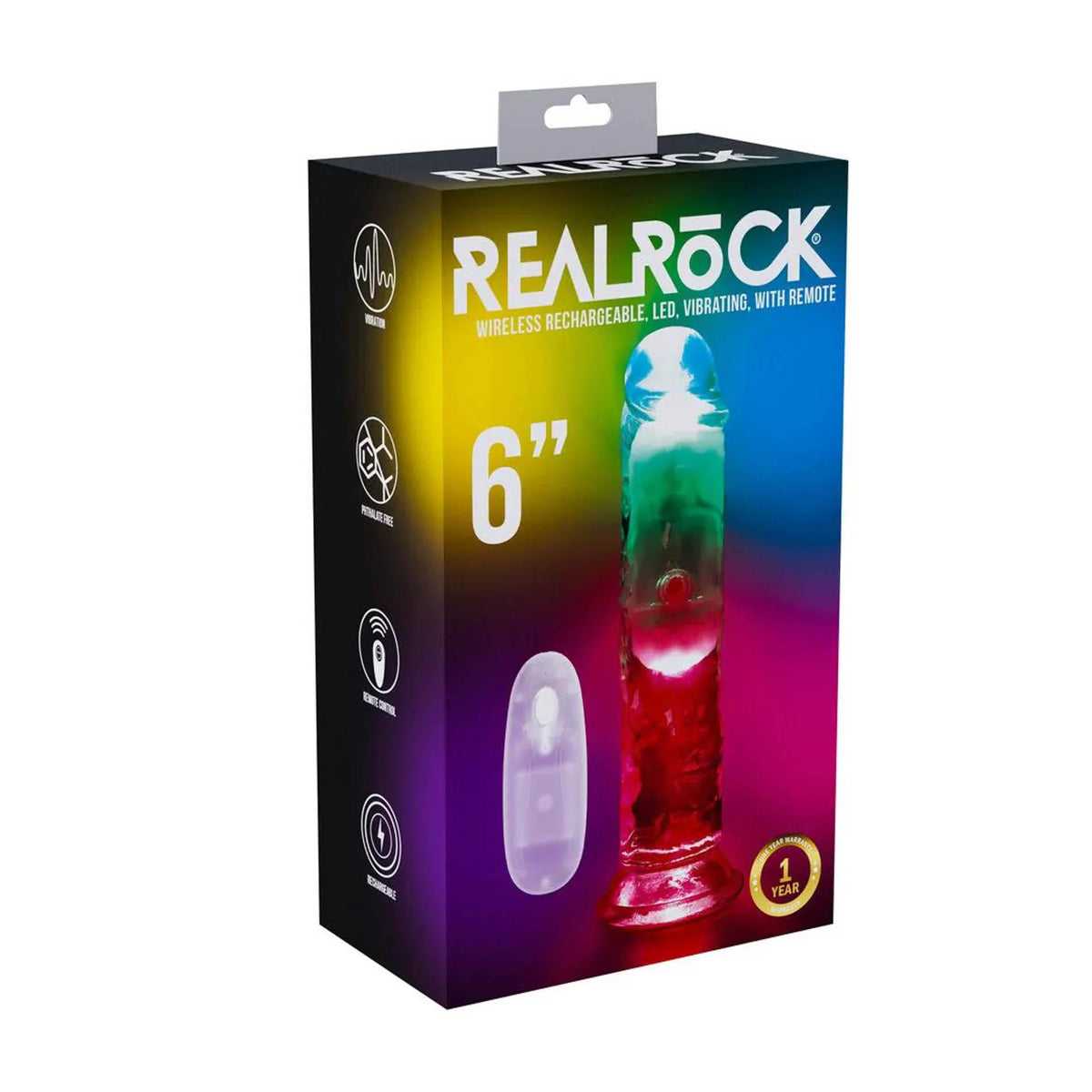 1-Wibrator LED RealRock przezroczysty TPE 16,5 cm-1