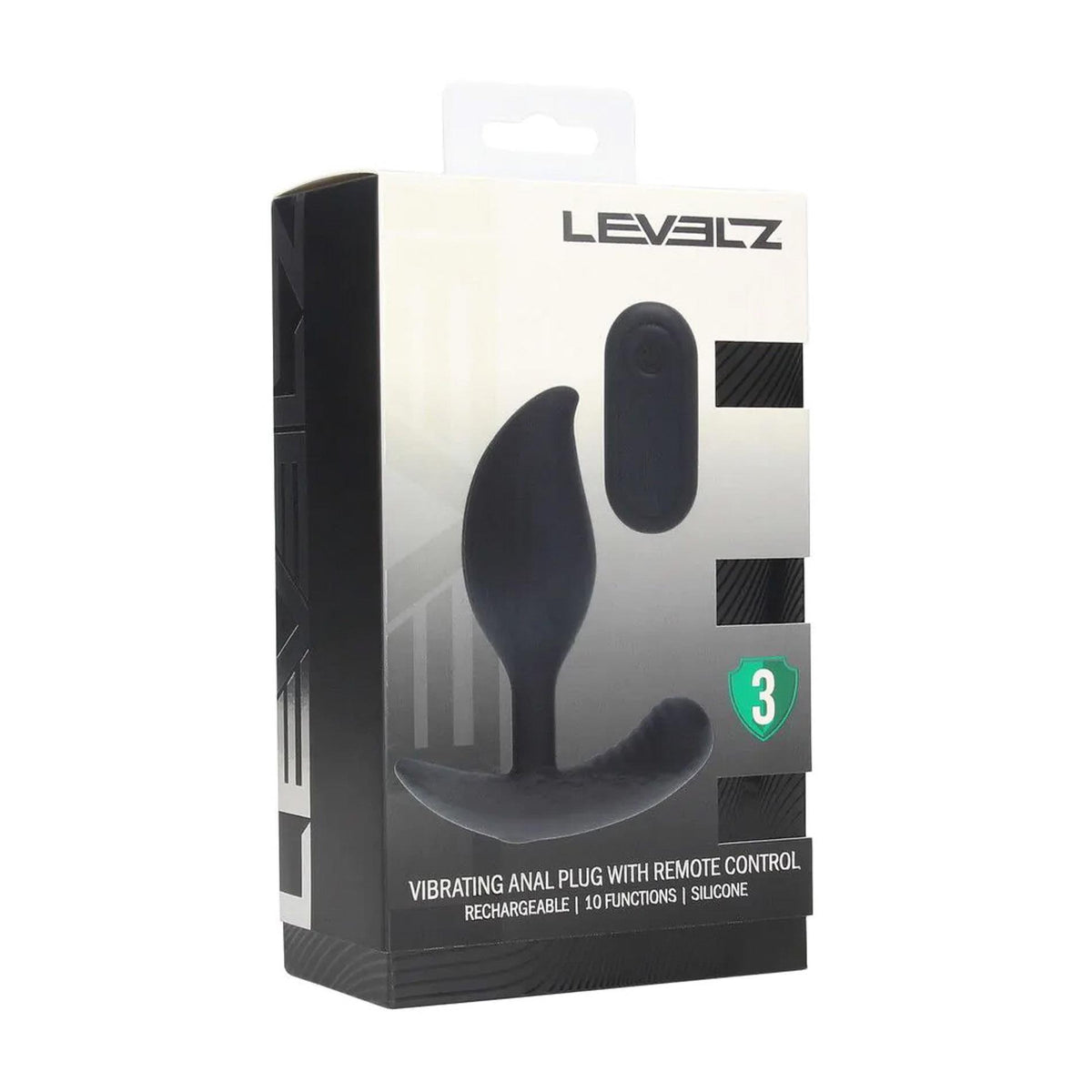 5-Korek analny wibrujący Levelz silikonowy z pilotem 10,6 cm czarny-5