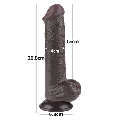 3-8'' Sliding Skin Dual Layer Dong Black-3