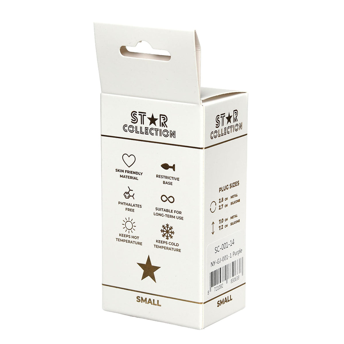 1-Korek analny silikonowy Star Collection fioletowy z kamieniem S 7cm-1
