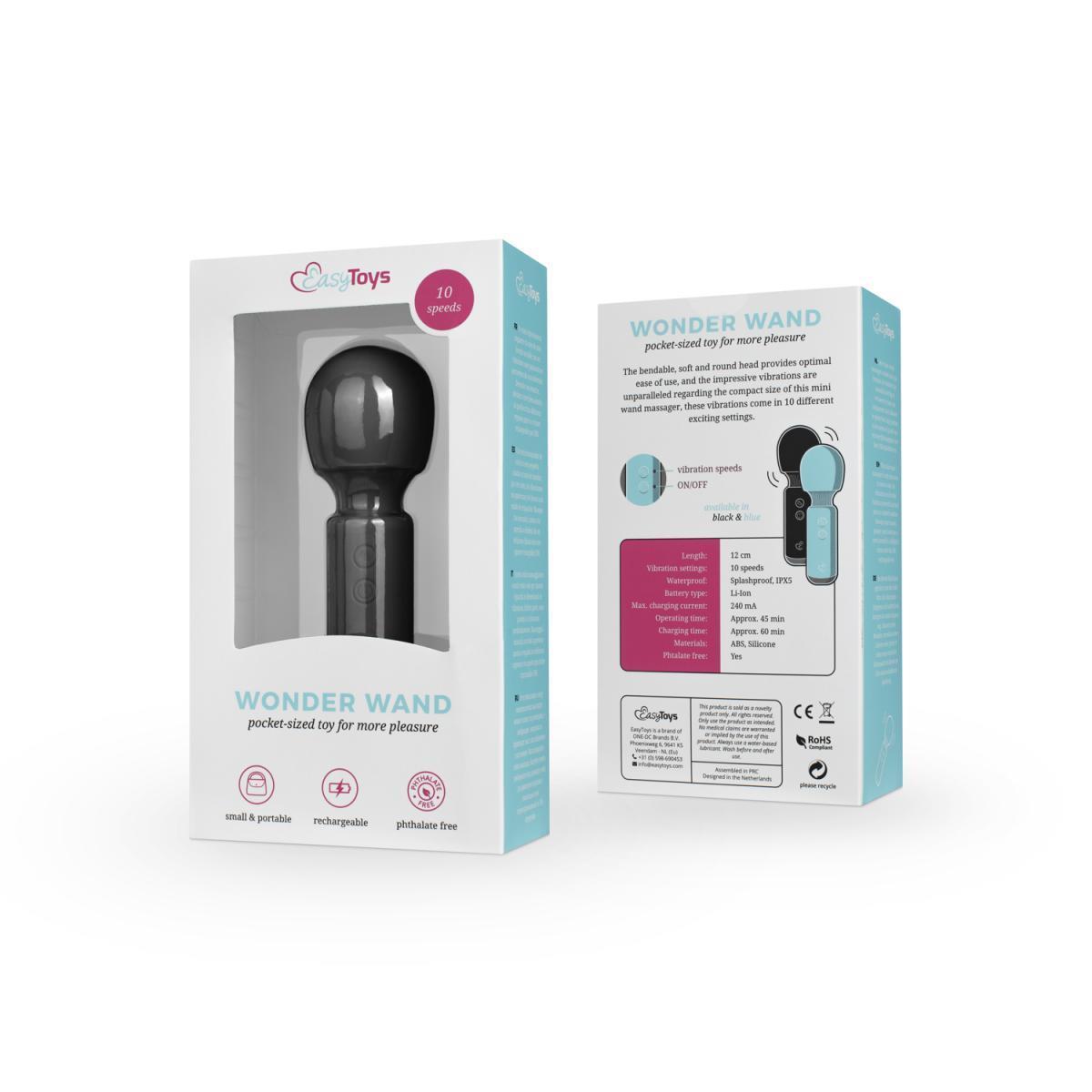 2-Wibrator Mini Vibe Wand EasyToys czarny USB 12 cm-2