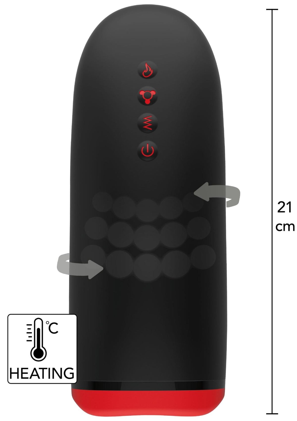 5-Masturbator z obrotowymi kulkami Hidden Desire Fusion X 21 cm-5