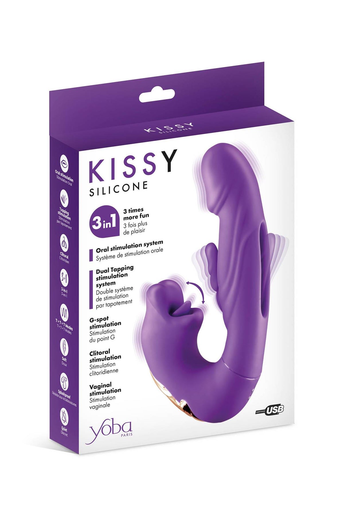 4-Wibrator króliczek Yoba Kissy 3w1 fioletowy USB 17,6 cm-4