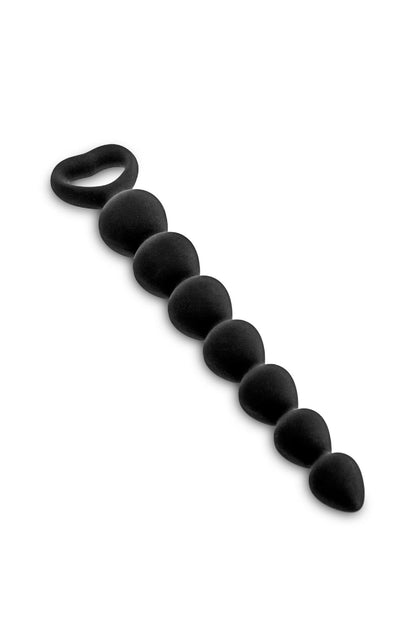 3-Pręt analny siedmiopoziomowy silikonowy Glamy czarny mały 18 cm-3