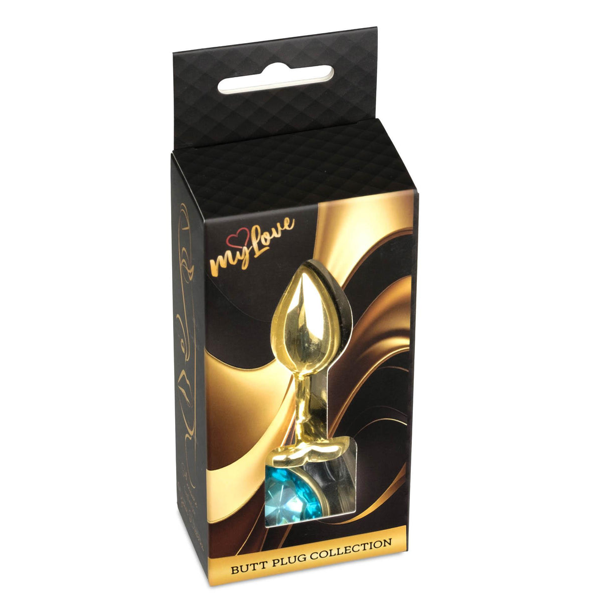 3-Biżuteria analna MyLove Toys Gold Heart jasnoniebieska 7 cm-3