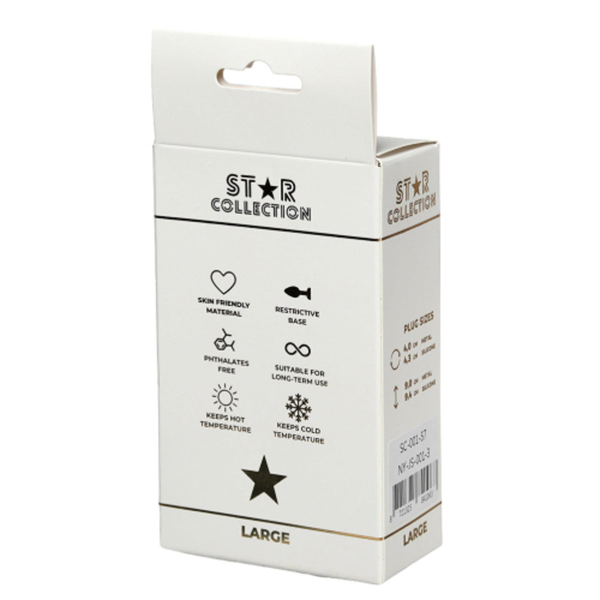 2-Korek analny srebrny metalowy L Star Collection z różowym kamieniem 10cm-2