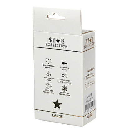 2-Korek analny srebrny metalowy L Star Collection z różowym kamieniem 10cm-2