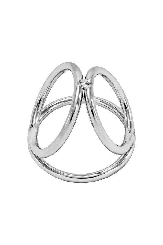 1-Pierścień erekcyjny Triple Ring Locked stal nierdzewna 50 37 45 mm-1
