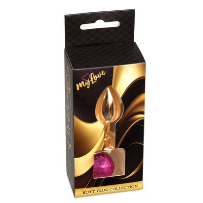 4-Stalowy korek analny z diamentem MyLove Toys różowy 7 cm-4