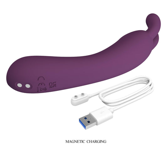 1-Silikonowy wibrator punktu G Pretty Love DJ Rabbit 10 trybów USB-1