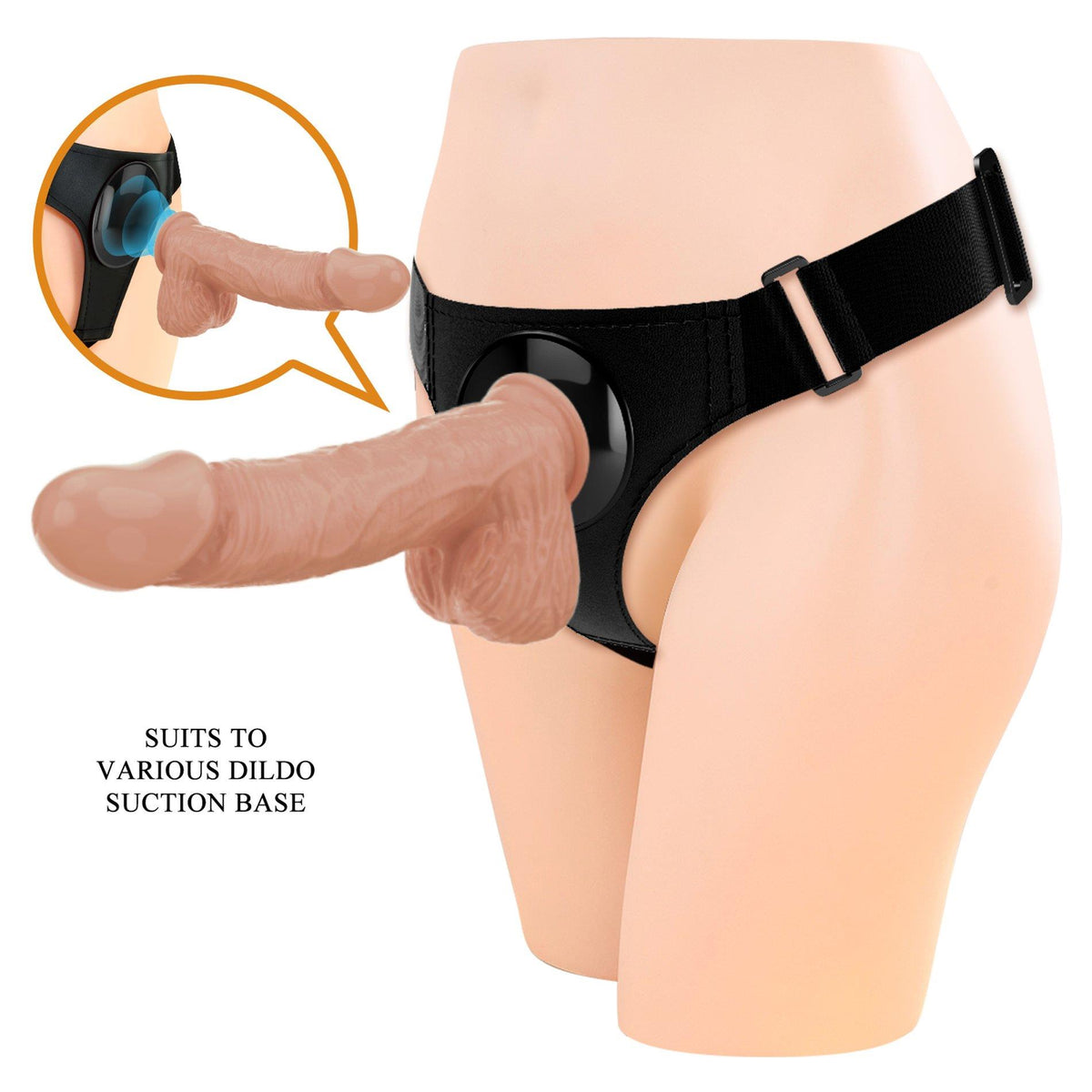 3-Uprząż strap-on majtkowa Pretty Love Jerry z dildo cielistym 19 cm-3