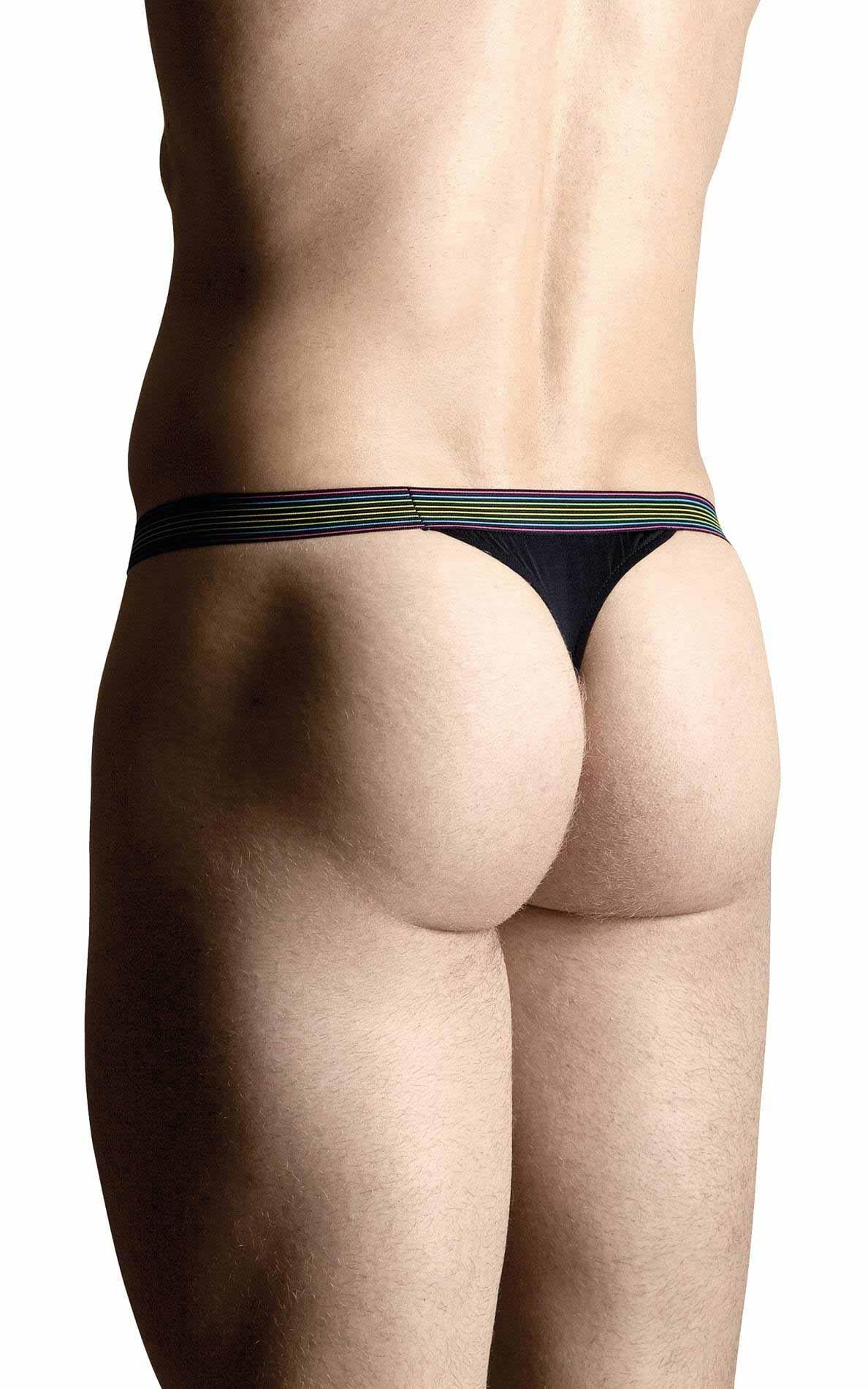 2-Stringi męskie tęczowe SoftLine 4496 czarne M/L-2