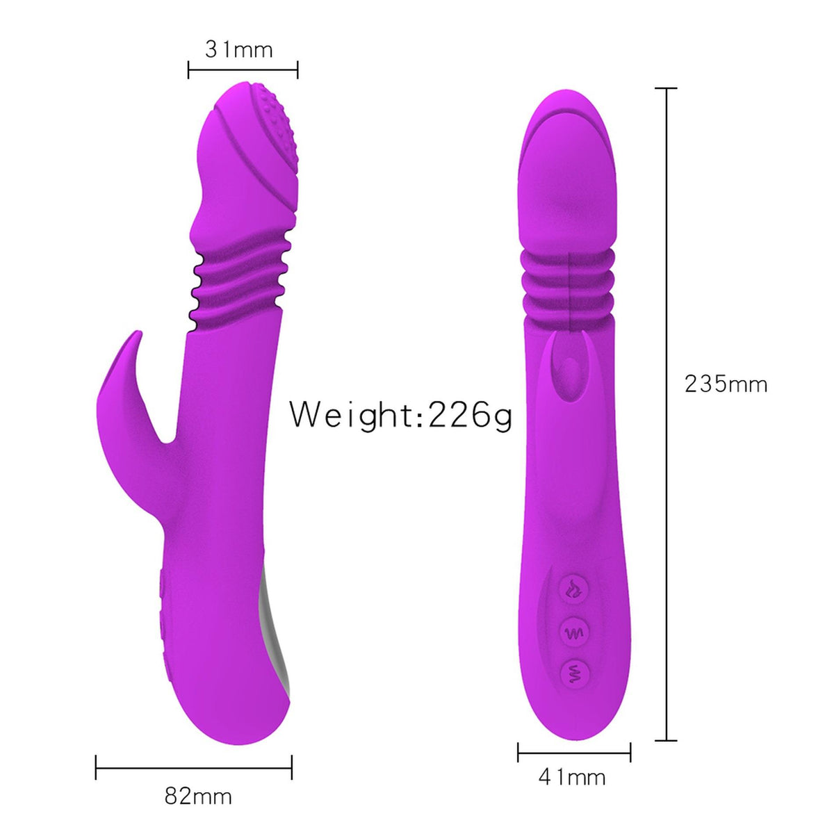 5-Wibrator króliczek Ella silikonowy podgrzewany posuwisty USB-5
