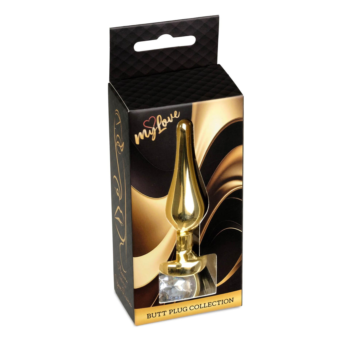 4-Korek analny stalowy złoty z diamencikiem MyLove Toys 9.5 cm-4