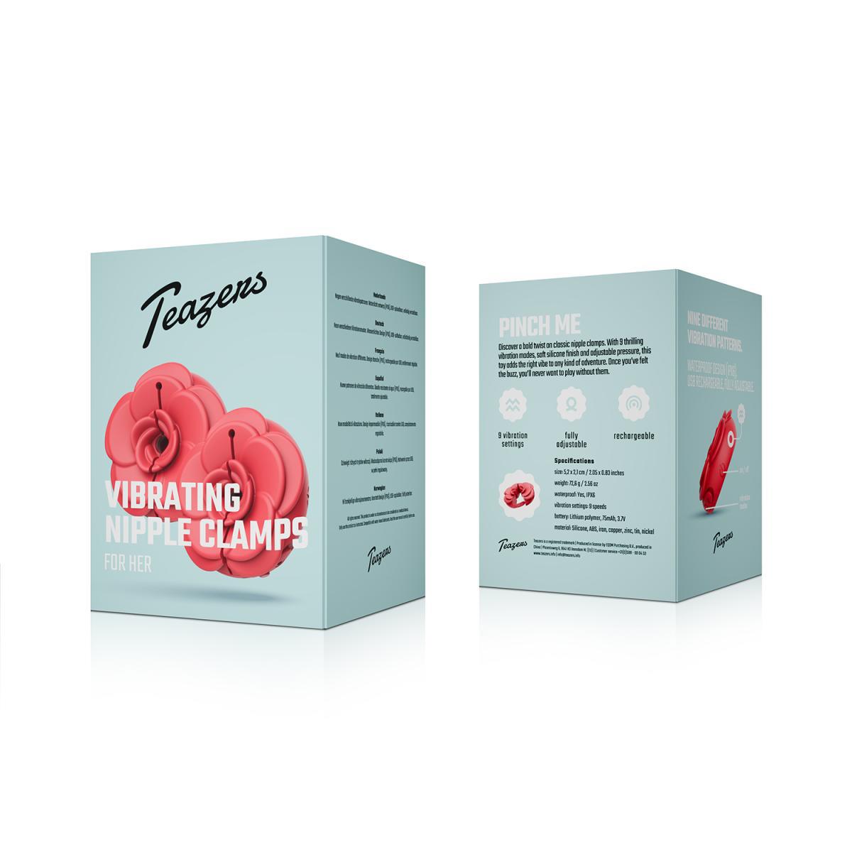 1-Teazers - Vibrating Nipple Clamps - Red-1
