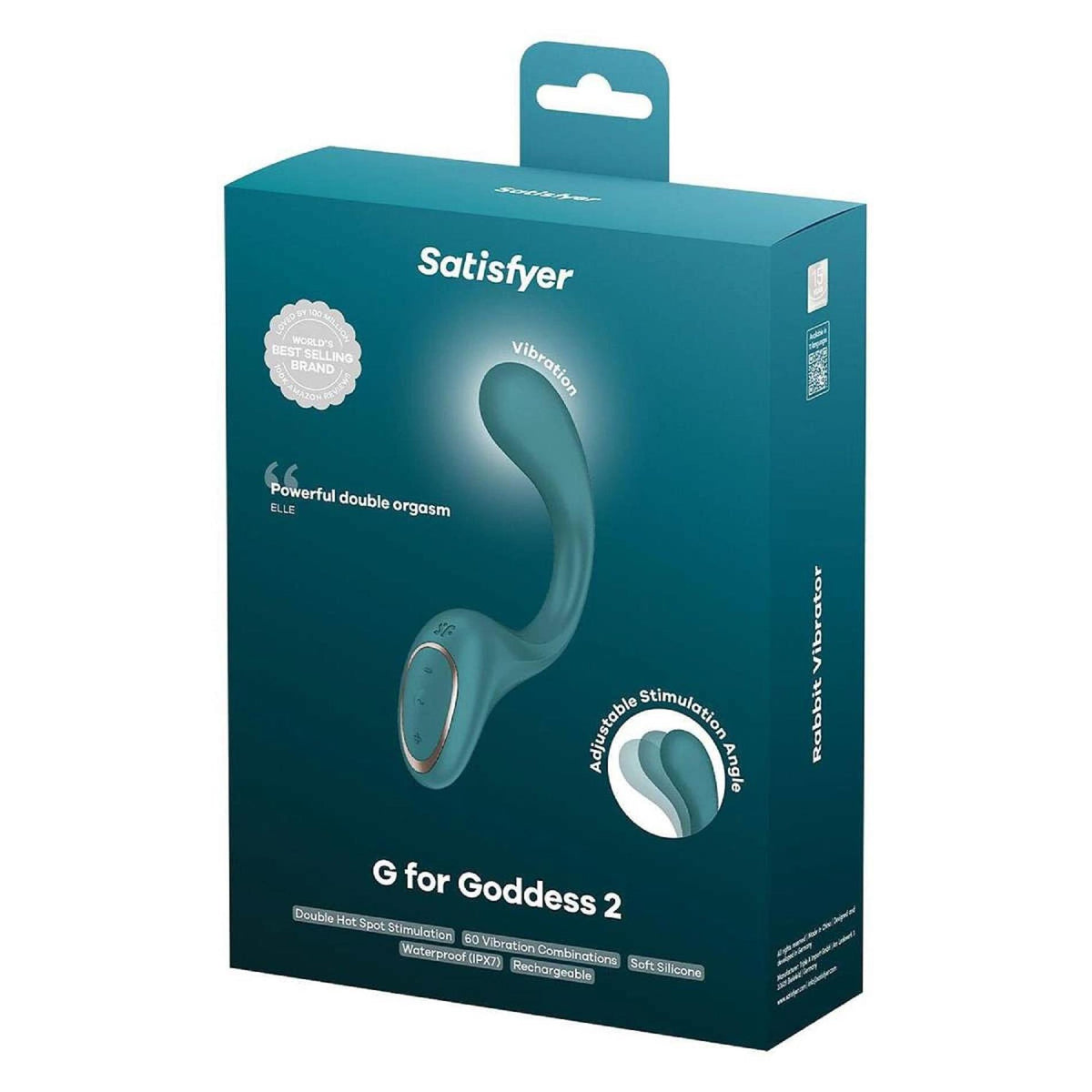 3-Wibrator punktu G Satisfyer G For Goddess 2 silikonowy butelkowa zieleń USB-3