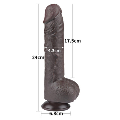 2-9.5'' Sliding Skin Dual Layer Dong Black-2