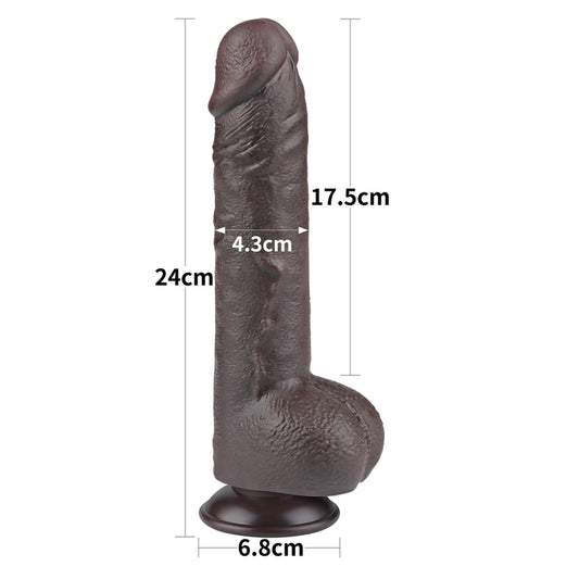 2-9.5'' Sliding Skin Dual Layer Dong Black-2