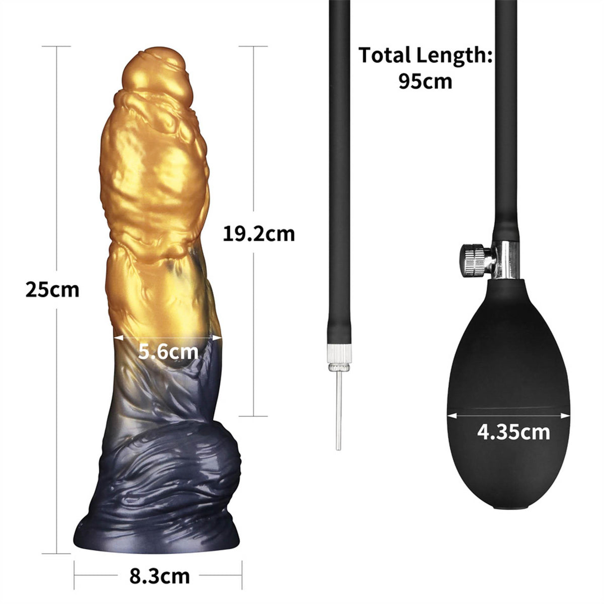 4-10'' Dual Density Silicone Inflatable Dildo-4