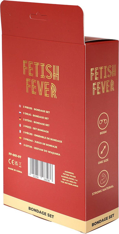 1-Zestaw bondage Fetish Fever 3 elementy różowo czarny-1