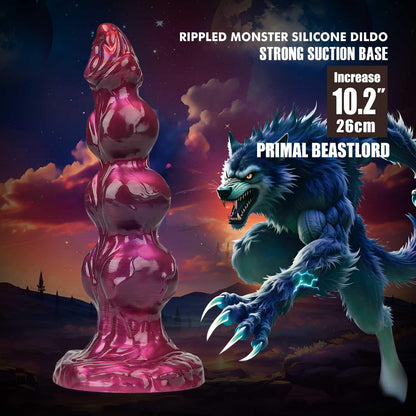 4-Power Monsters Primal Beastlord – 26 cm Rippled Monster Silicone Dildo-4