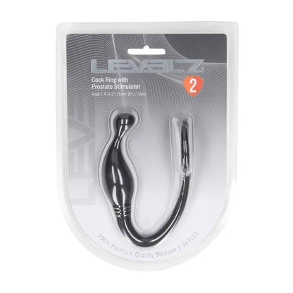 1-Pierścień erekcyjny silikonowy z stymulatorem prostaty Levelz S czarny 11cm-1