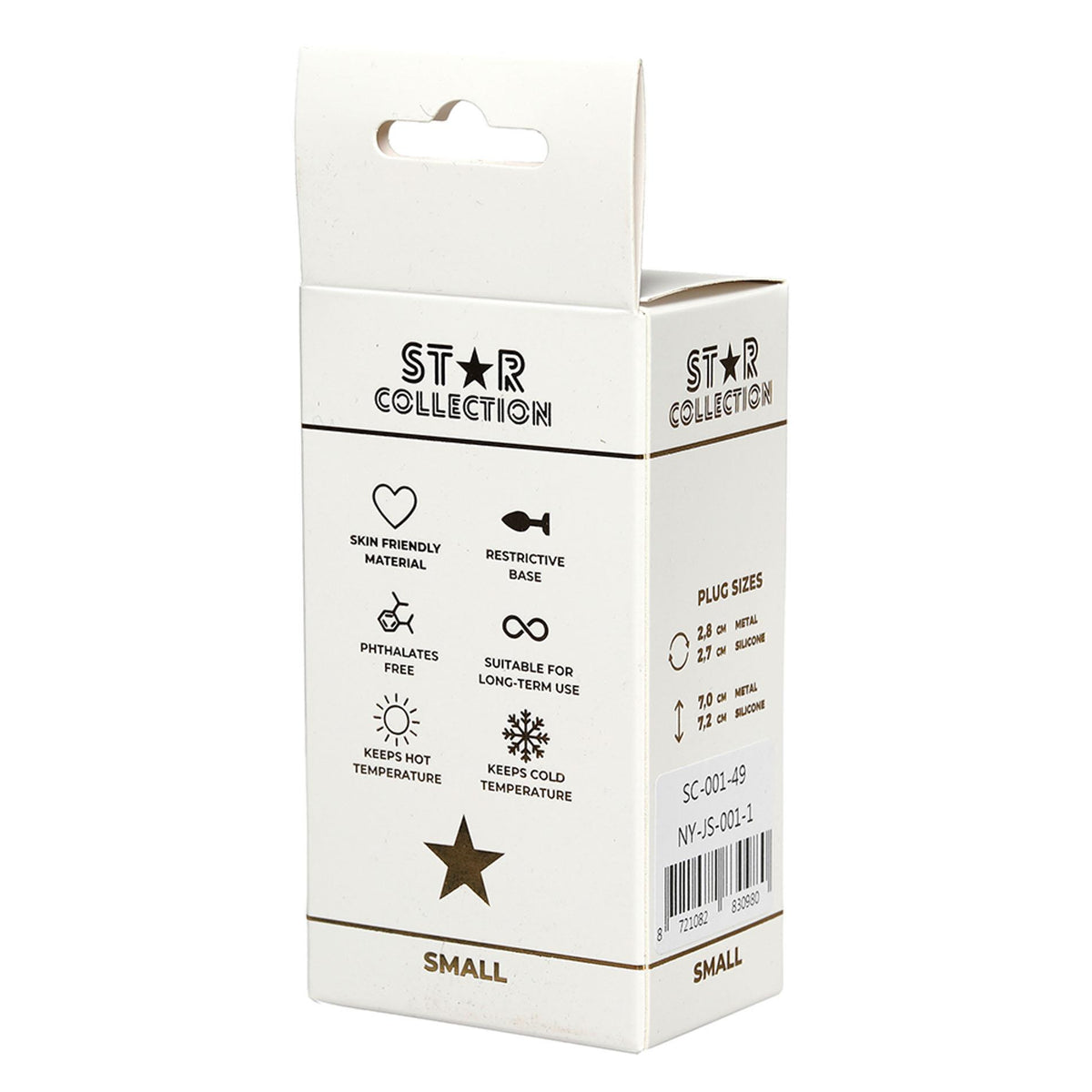 1-Srebrny metalowy korek analny Star Collection S fioletowy kamień 7 cm-1
